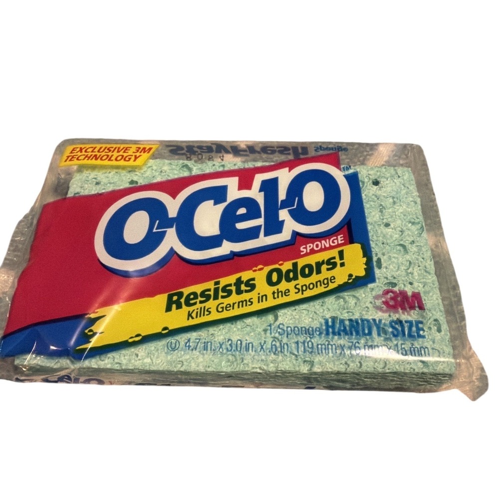 Vintage O-Cel-O 3M Sponges StayFresh Handy Size & Light Duty Scrubber Pizza - Picture 4 of 8